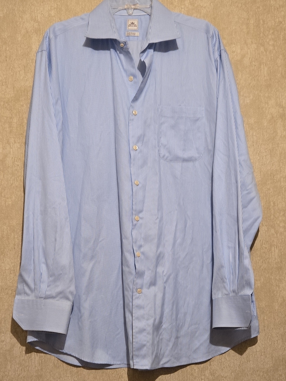 Peter Millar Blue Pinstripe Dress Shirt